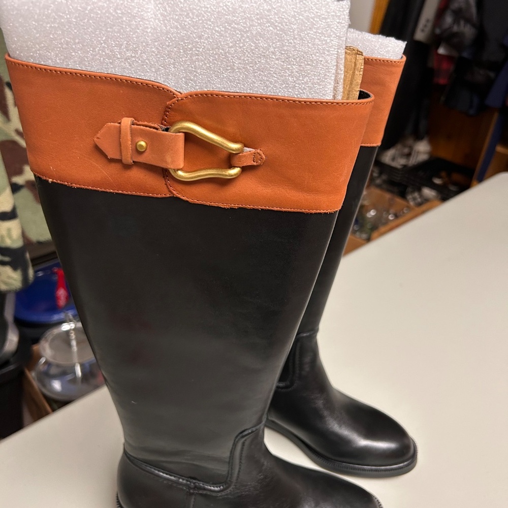 Vince Camuto Wide Calf Leather Riding Boots Andalian Women’s Size 6.5 - Picture 5 of 12
